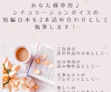オリジナル短編シチュエーションボイス台本執筆します イメージ1