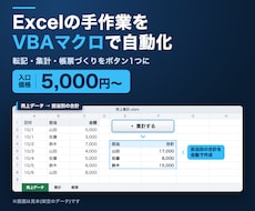 Excelの手作業をVBAマクロで自動化します イメージ1