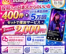 インスタの日本人いいね+再生回数５万回増やします イメージ1