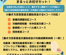 働き方改革推進支援助成金 申請サポートします （働き方改革推進支援助成金コース①）まるっとお任せセット！