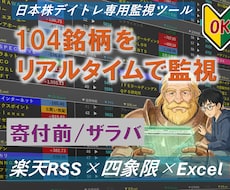 大口の動きを“見える化”104銘柄を監視します ビギナーOK 大口の肩に乗り コツコツドカンとオサラバ !!
