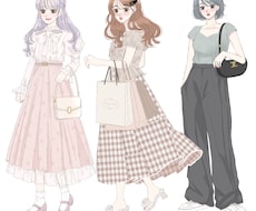 キャラクター立ち絵・コーデイラスト描きます 【ファッション・サイト・ビジネス・コーデ・SNS用】