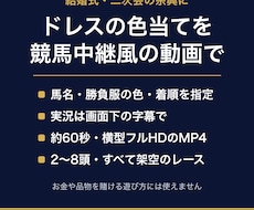 結婚式の色当てに使う競馬中継風の動画を作ります イメージ1