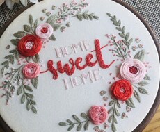 手刺繍 - 「Home Sweet Home」ます イメージ1