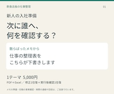 新人の入社準備と確認待ちを整理します 散らばったメモから、次に誰へ何を確認するかを一枚に