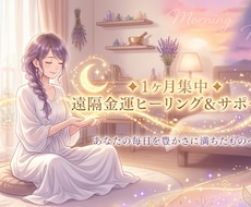 1ヶ月集中◆遠隔金運ヒーリングとチャット相談します 5名様限定◆不安を消して豊かさを引き寄せる1ヶ月伴走コース