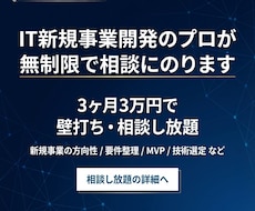 IT新規事業開発のプロが無制限で相談にのります イメージ1