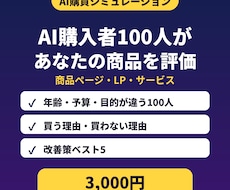 AI仮想購入者100人で商品ページを診断します イメージ1