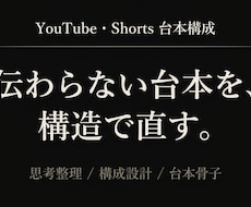 YouTube・Shorts台本の構成設計します イメージ1