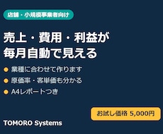 店舗・小規模事業者の数字を毎月自動で見える化します イメージ1