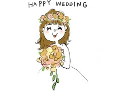 結婚式に関するイラスト描きます 結婚式のペーパーアイテム等で使用できる似顔絵イラストです