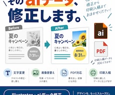Illustrator・aiデータを修正します 文字・画像差替え・PDF・印刷入稿まで対応