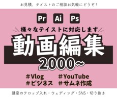 丸投げOK！YouTube等の動画編集します 安心のやり取りと確かなクオリティ！継続依頼可能！