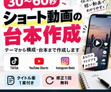 30〜60秒のショート動画台本を作成します イメージ1