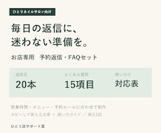 ネイルサロンの予約返信文とFAQを作ります 施術の合間に迷わず返せる、お店専用の文章セット