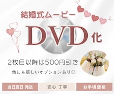 お手持ちの結婚式動画、迅速にDVD化いたします 送料無料、翌日発送、透明ケース付き！2枚目以降割引き有り