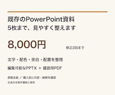 既存のパワポ資料5枚を見やすく整えます イメージ1