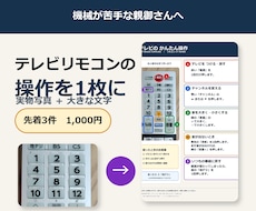 高齢の親向けにテレビリモコンの操作カードを作ります イメージ1