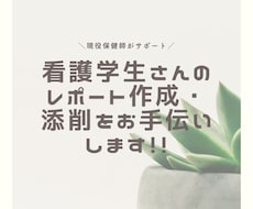 看護学生さん向けレポート作成や添削のお手伝いします 【看護学生への実習指導経験あり】現役保健師がサポート！