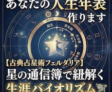 あなたの人生年表作ります 【古典占星術フェルダリア】星の通信簿で紐解く生涯バイオリズム