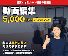 講演・セミナー動画をフルテロップで編集します イメージ1