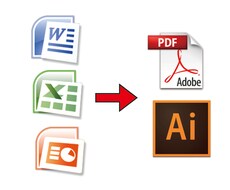 オフィスデータをイラストレーターデータ(.ai)やpdfデータに変換します。