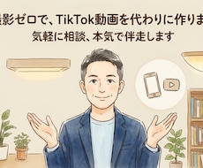 撮影なしでTikTok動画を作ります AIキャラで顔出し・出演者不要、月4本作ります