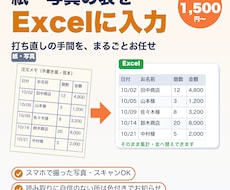 紙・写真の表をExcel（エクセル）に入力します イメージ1