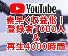 登録者1000人＆再生4000時間まで宣伝します 短い動画ＯＫ！YouTubeチャンネル収益化 マーケティング