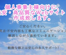 女性個人事業主様のWebサイトをWPで作成します イメージ1