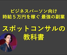 コスパ最強の副業スポットコンサルを紹介します ビジネスパーソンのための新しい副業【時給5万円が可能】