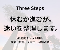 休むか進むか。迷いを整理します イメージ1