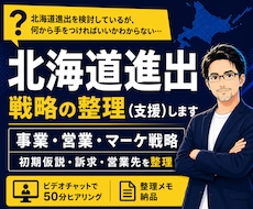 北海道進出に向け事業・営業・マーケ戦略を整理します 道外企業向け｜初期仮説・訴求・営業先・展開方針を壁打ち