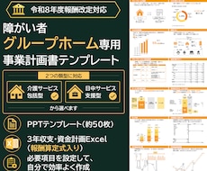 障害者グループホームの事業計画テンプレを販売します 構成済みPPT約50枚＋報酬算定式入り3年収支・資金計画