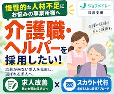 30日間【介護職】のジョブメドレー採用を代行します ｜慢性的な人手不足に｜求人改善＋スカウトでヘルパー採用を支援