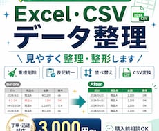 Excel・CSVのデータを見やすく整理整形します イメージ1