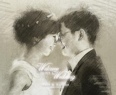 写真からリアル鉛筆画風の似顔絵を作ります 冠婚葬祭やウェルカムボード、記念日やプロフ画像等に是非♪