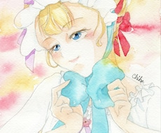 アイコンを描きます 少女漫画風のアイコンを水彩で描きます！
