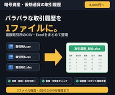 暗号資産の取引履歴をExcel・CSVに整理します イメージ1