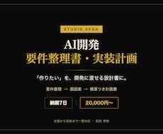 AI開発の要件整理書と実装計画を作成します 「作りたい」を開発に渡せる設計書に。見積り比較もしやすく