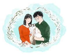 思い出に残る似顔絵イラストを作成いたします イメージ1