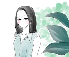 商用OK★シンプルで可愛い似顔絵やアイコン描きます アイコン、プロフィール画像などに★シンプル背景＋文字付