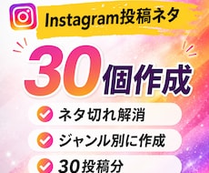 Instagram投稿ネタ30個作成します イメージ1