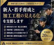新人・若手育成と加工工程の見える化を支援します 教育計画・技術伝承・工程整理を現場経験でサポート