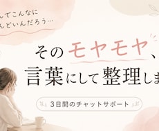 ぐちゃぐちゃな気持ちや悩みごとを一緒に整理します 3日間のチャット相談！悩みを見える化して次の一歩を考えます。