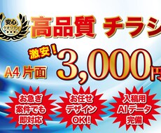 即対応！高品質なチラシ作成します