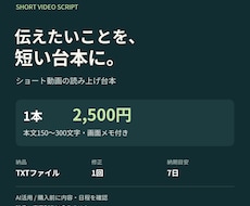 ショート動画の読み上げ台本を作成します イメージ1