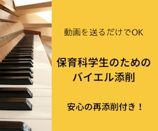 バイエル2曲★保育科学生に元非常勤講師が教えます 1週間以内に改善後の再添削1回付★対面レッスン並のサポート