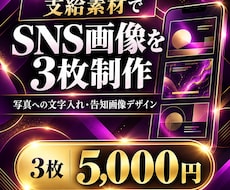 支給素材でSNS投稿画像を3枚制作します イメージ1