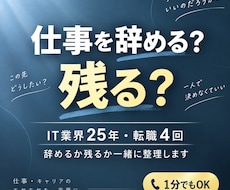 仕事を辞めるか残るか迷う40代の話を聴きます イメージ1